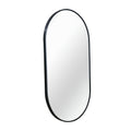 Black 20 X 33 Inch Metal Oval Mirror Black Classic Mdf Glass Aluminium Alloy