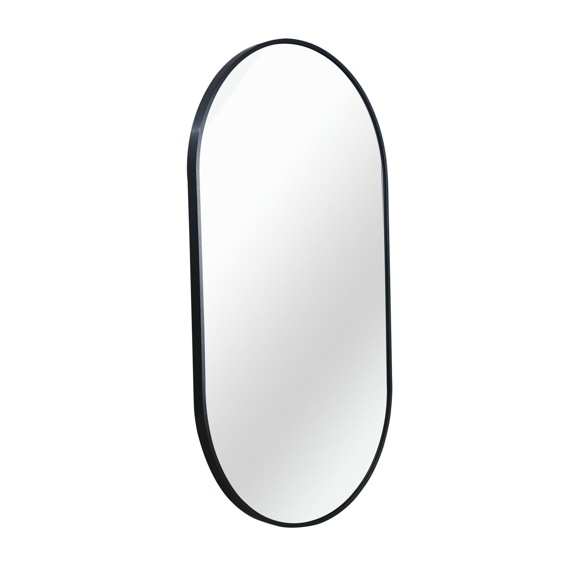 Black 20 X 33 Inch Metal Oval Mirror Black Classic Mdf Glass Aluminium Alloy