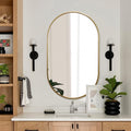 Gold 20 X 33 Inch Metal Oval Mirror Gold Classic Mdf Glass Aluminium Alloy