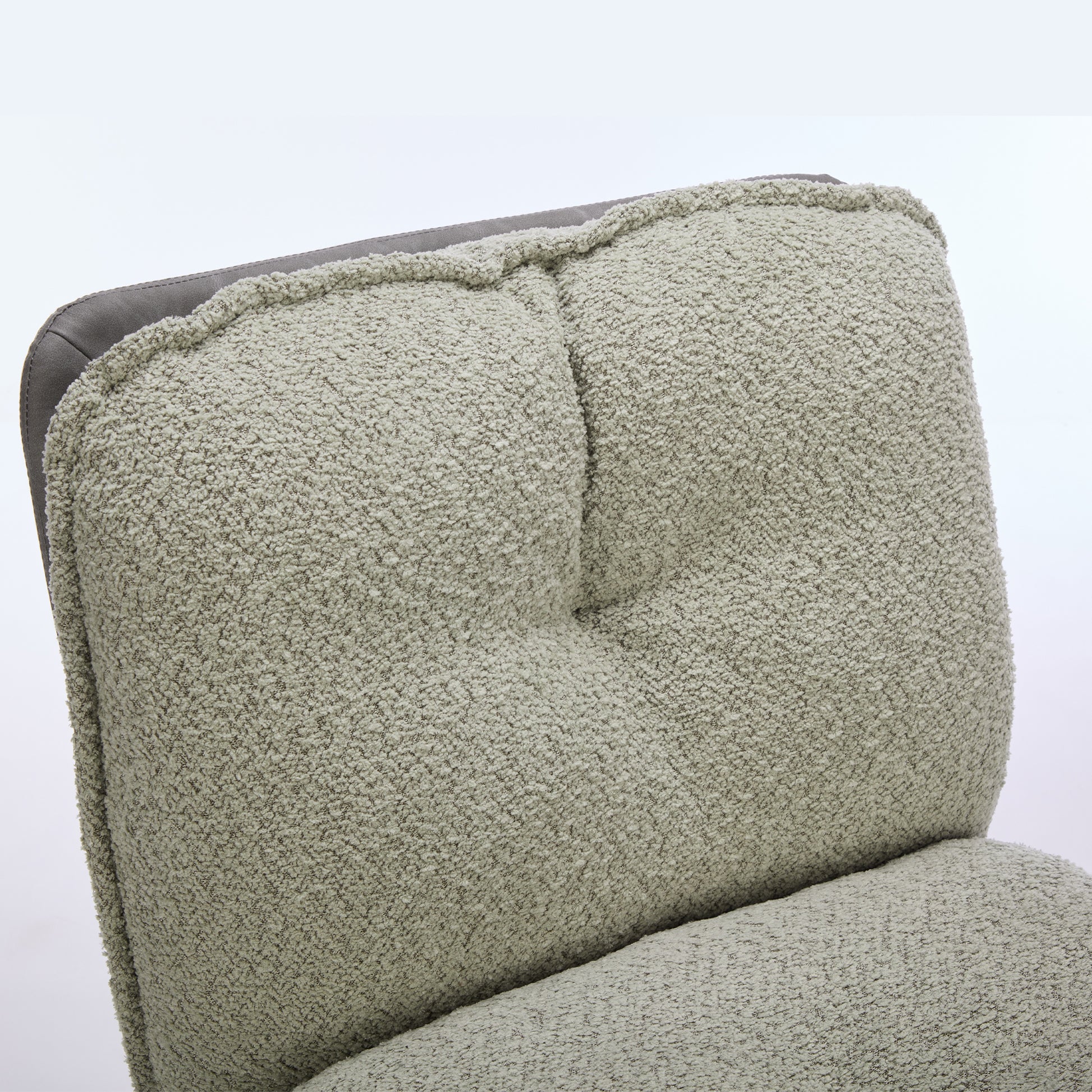 Oversize Seat Cirss Cross Chair With Wheels, Elegant Design Computer Chair, Adjustable Height 360 Rolling Swivel Home Office Chair For Small Space, Dressing Room, Living Room Gray Green Gray Primary Living Space Casual Foam Pu Leather