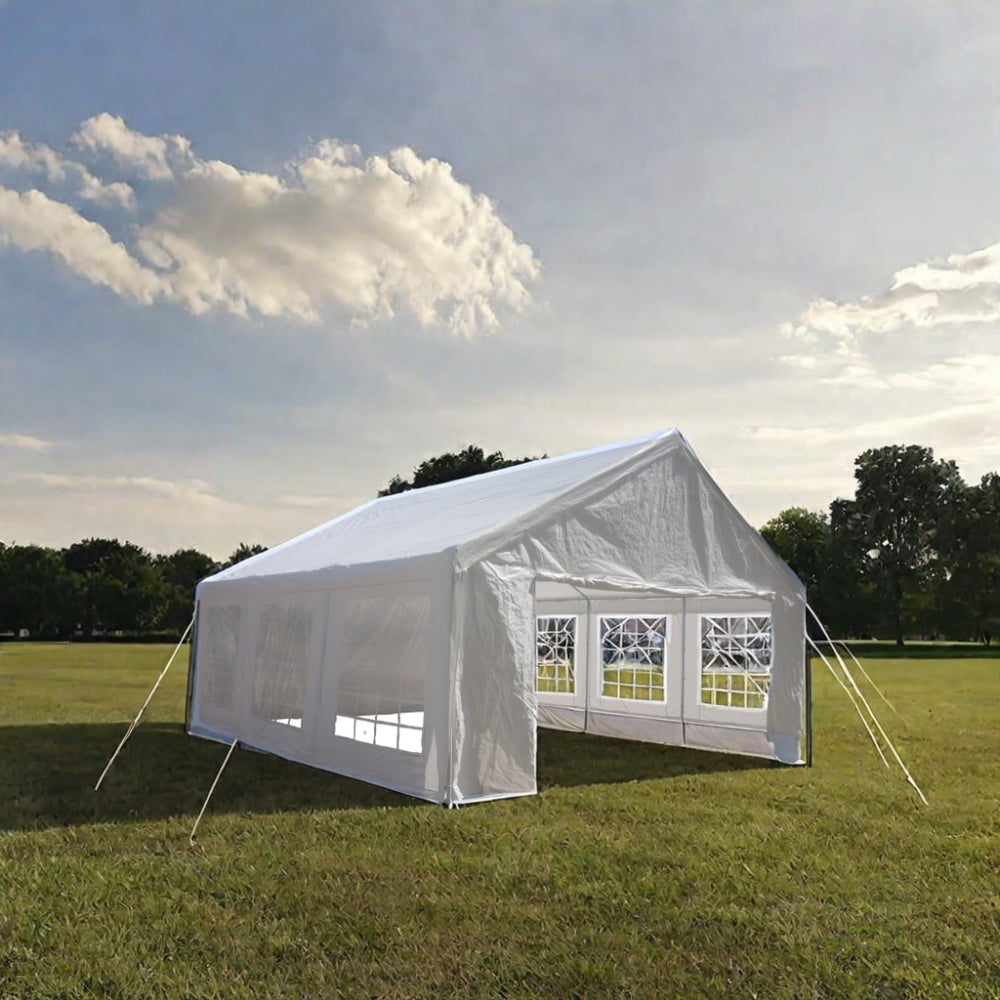 20X20 Feet Party Tent Heavy Duty Marquee Canopy Outdoor Wedding Tent Carport Events Shelter Tent For Parties Bbq With Storgae Carry Bags White Garden & Outdoor American Traditional Uv Resistant