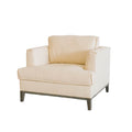 Aspen Cream Top Grain Leather Chair Cream Wood Leather