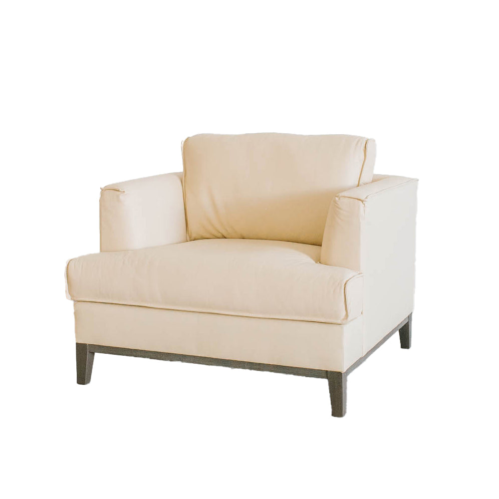 Aspen Cream Top Grain Leather Chair Cream Wood Leather