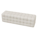 2 Pieces Bedroom Sets Queen Size Upholstered Bed With Rectangular Upholstered Ottoman For Bedroom,White Queen White 2 Piece Set Solid Wood Mdf