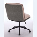 Oversize Seat Cirss Cross Chair With Wheels, Elegant Design Computer Chair, Adjustable Height 360 Rolling Swivel Home Office Chair For Small Space, Dressing Room, Living Room Gray Pink Pink Grey Primary Living Space Casual Foam Pu Leather