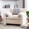 Modern Style Chenille Oversized Armchair Accent Chair Single Sofa Lounge Chair 38.6'' W For Living Room, Bedroom,Cream Cream Chenille