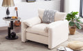 Modern Style Chenille Oversized Armchair Accent Chair Single Sofa Lounge Chair 38.6'' W For Living Room, Bedroom,Cream Cream Chenille