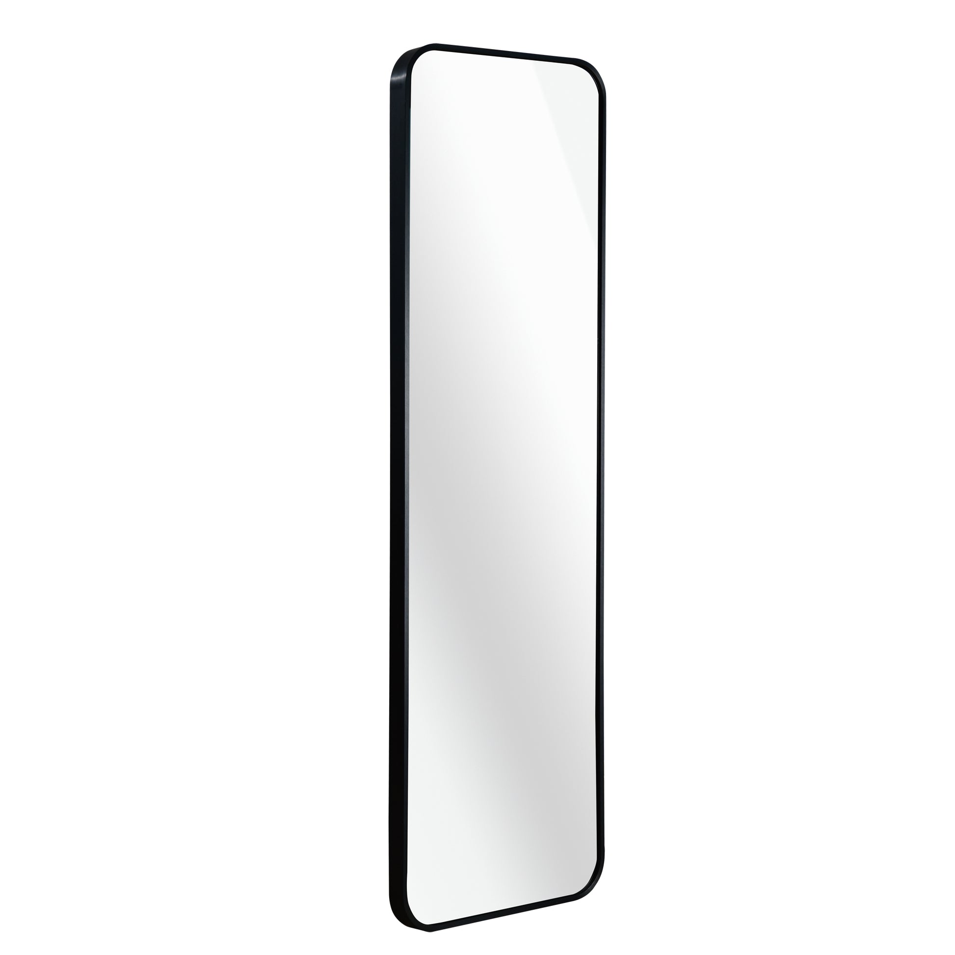 Black 47 X 14In Door Mirror Black Classic Mdf Glass Aluminium Alloy