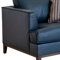 Aspen Navy Top Grain Leather Chair Navy Wood Leather