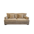 Ashton Beige Down Loveseat Beige Wood Chenille