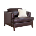 Aspen Brown Top Grain Leather Chair Brown Wood Leather