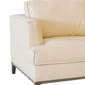 Aspen Cream Top Grain Leather Chair Cream Wood Leather