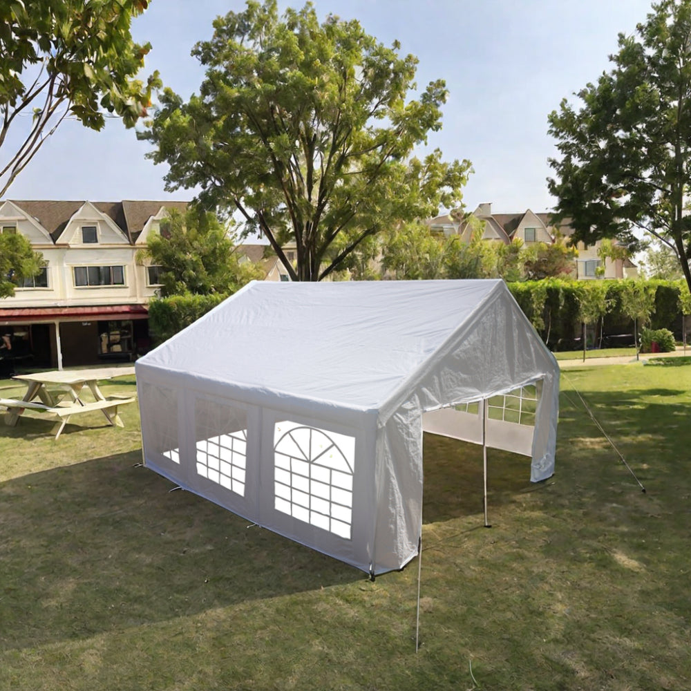 20X20 Feet Party Tent Heavy Duty Marquee Canopy Outdoor Wedding Tent Carport Events Shelter Tent For Parties Bbq With Storgae Carry Bags White Garden & Outdoor American Traditional Uv Resistant