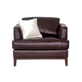 Aspen Brown Top Grain Leather Chair Brown Wood Leather