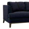 Aspen Navy Linen Loveseat Navy Wood Linen