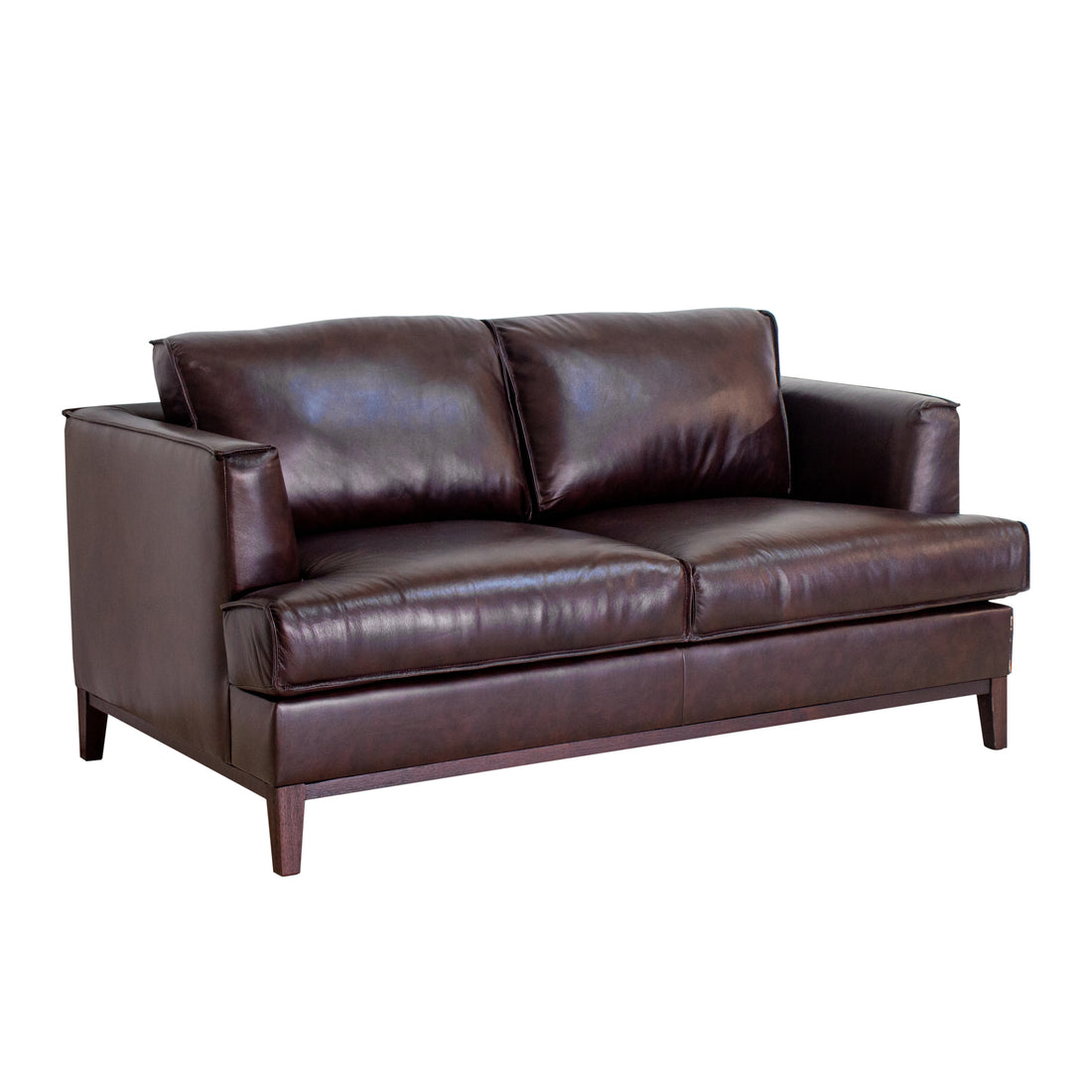 Aspen Brown Top Grain Leather Beautiful Brown Wood Leather 2 Seat