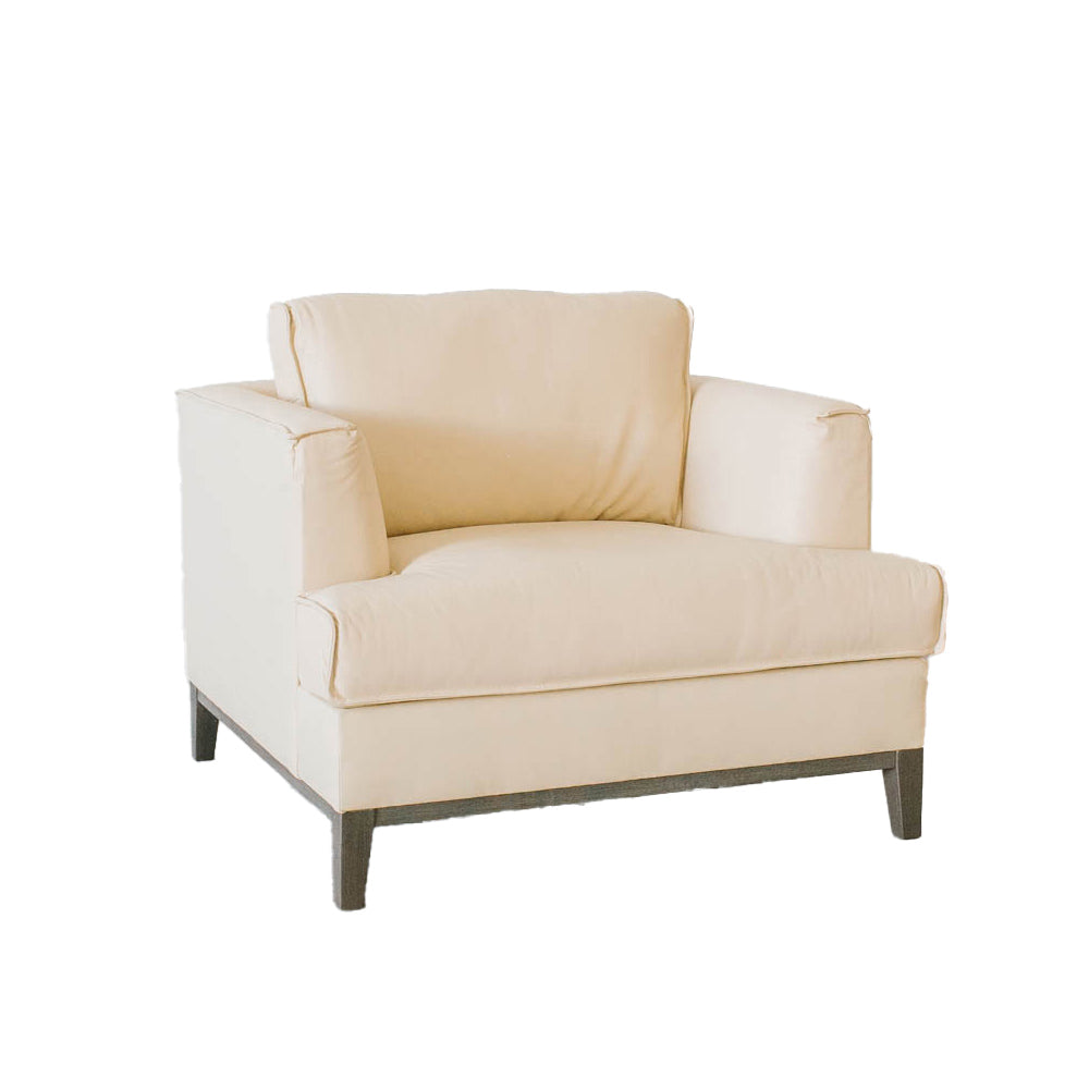 Aspen Cream Top Grain Leather Chair Cream Wood Leather