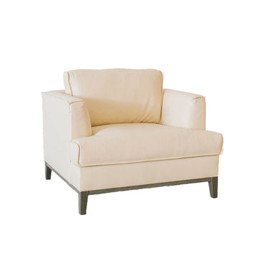 Aspen Cream Top Grain Leather Chair Cream Wood Leather