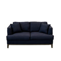 Aspen Navy Linen Loveseat Navy Wood Linen