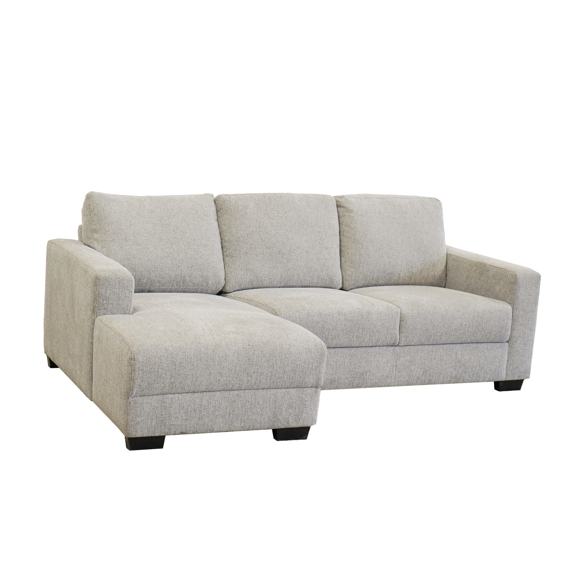 Roy Grey Left Facing Sectional Grey Polyester 3 Seat