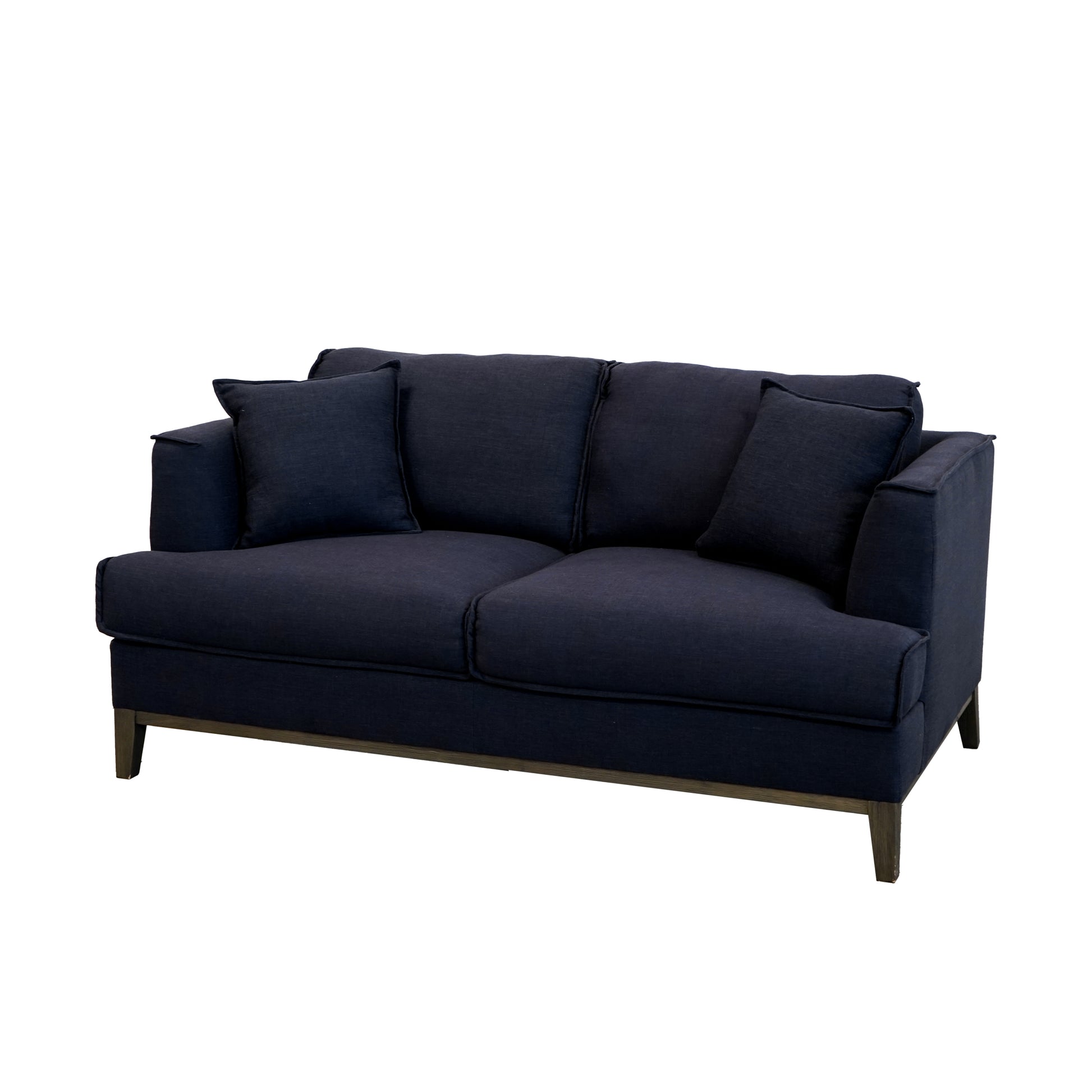 Aspen Navy Linen Loveseat Navy Wood Linen