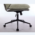 Oversize Seat Cirss Cross Chair With Wheels, Elegant Design Computer Chair, Adjustable Height 360 Rolling Swivel Home Office Chair For Small Space, Dressing Room, Living Room Gray Green Gray Primary Living Space Casual Foam Pu Leather