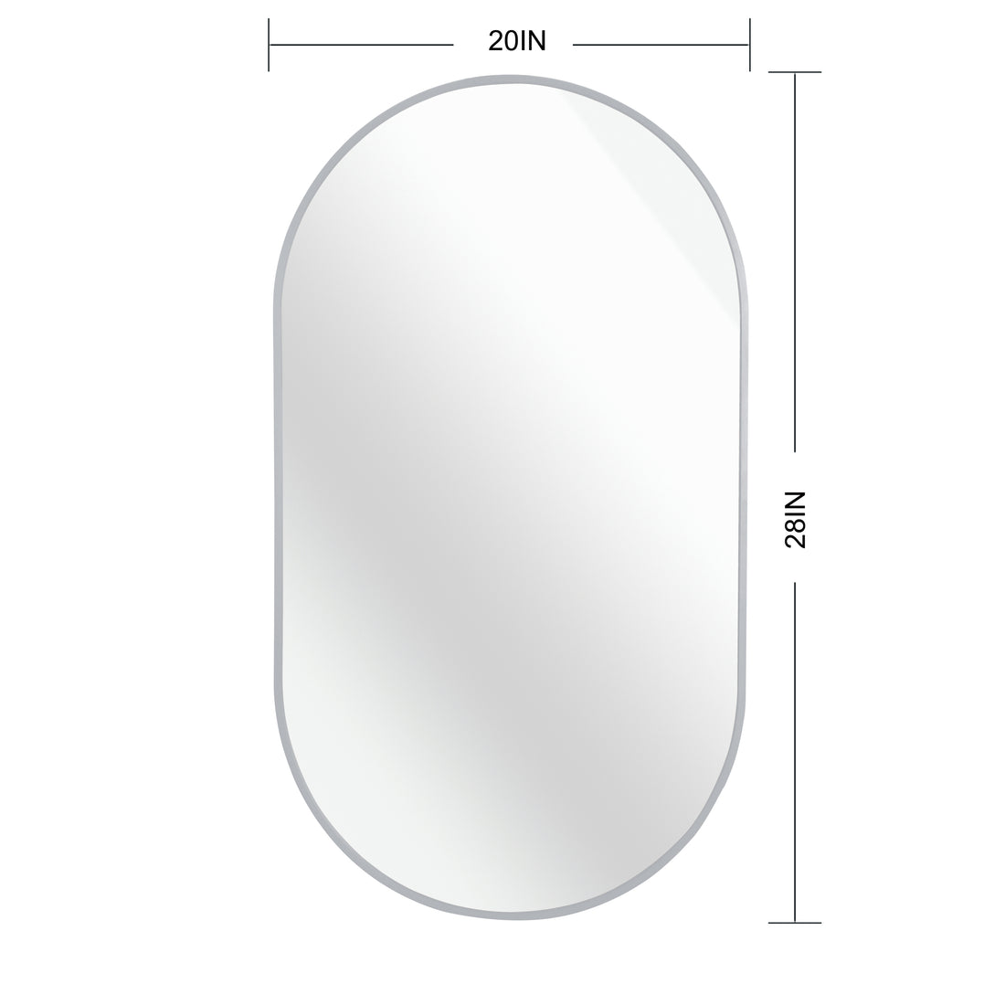 Silver 20 X 28 Inch Metal Oval Mirror Silver Classic Mdf Glass Aluminium Alloy