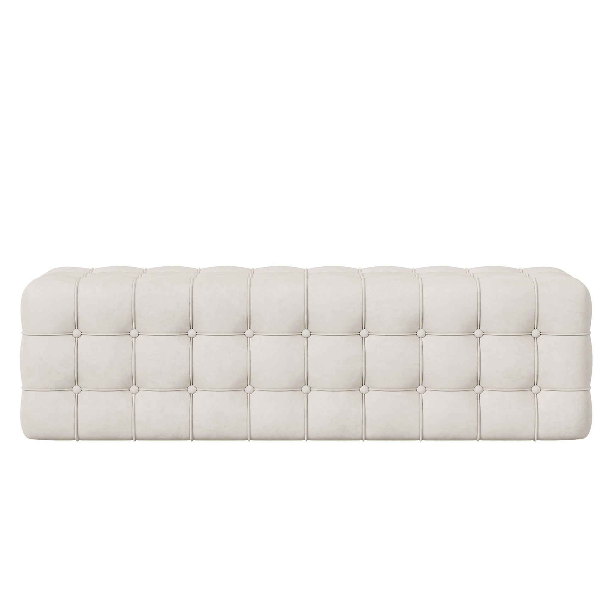 2 Pieces Bedroom Sets Queen Size Upholstered Bed With Rectangular Upholstered Ottoman For Bedroom,White Queen White 2 Piece Set Solid Wood Mdf