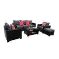 Outdoor Garden Patio Furniture 7 Piece Pe Rattan Wicker Cushioned Sofa Sets And Coffee Table, Patio Furniture Set Outdoor Couch Outdoor Couch Patio Furniture Outdoor Sofa Patio Couch Yes Complete Patio Set Gray Seats 6 Weather Resistant Frame Water