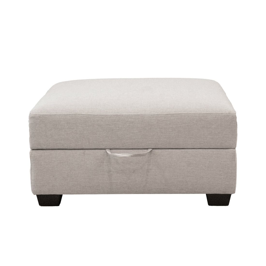 Scottsdale Beige Storage Ottoman Beige Wood Polyester Blend