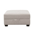 Scottsdale Beige Storage Ottoman Beige Wood Polyester Blend