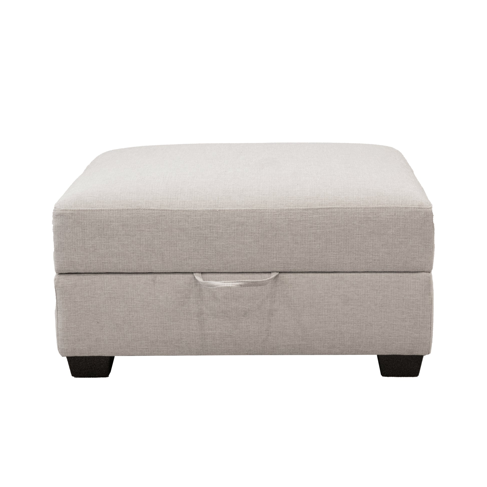 Scottsdale Beige Storage Ottoman Beige Wood Polyester Blend