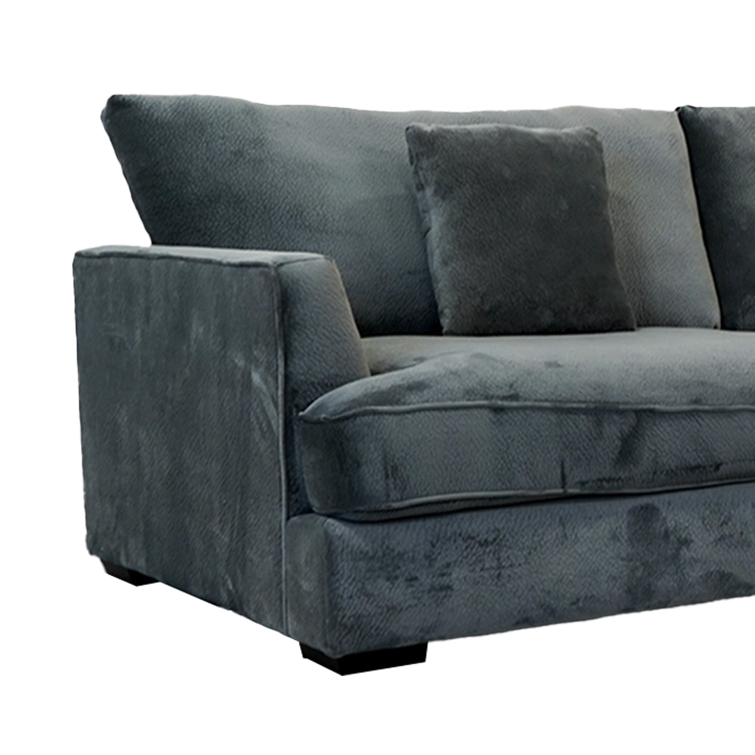 Ashton Grey Down Sofa Grey Wood Chenille 3 Seat