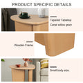 Tapered Tabletop Side Table Natural Wood Natural Wood Mdf
