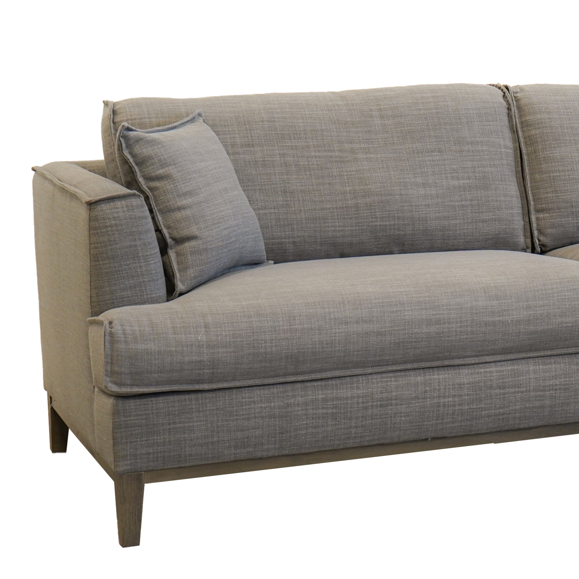 Aspen Grey Linen Sofa Grey Wood Linen 3 Seat