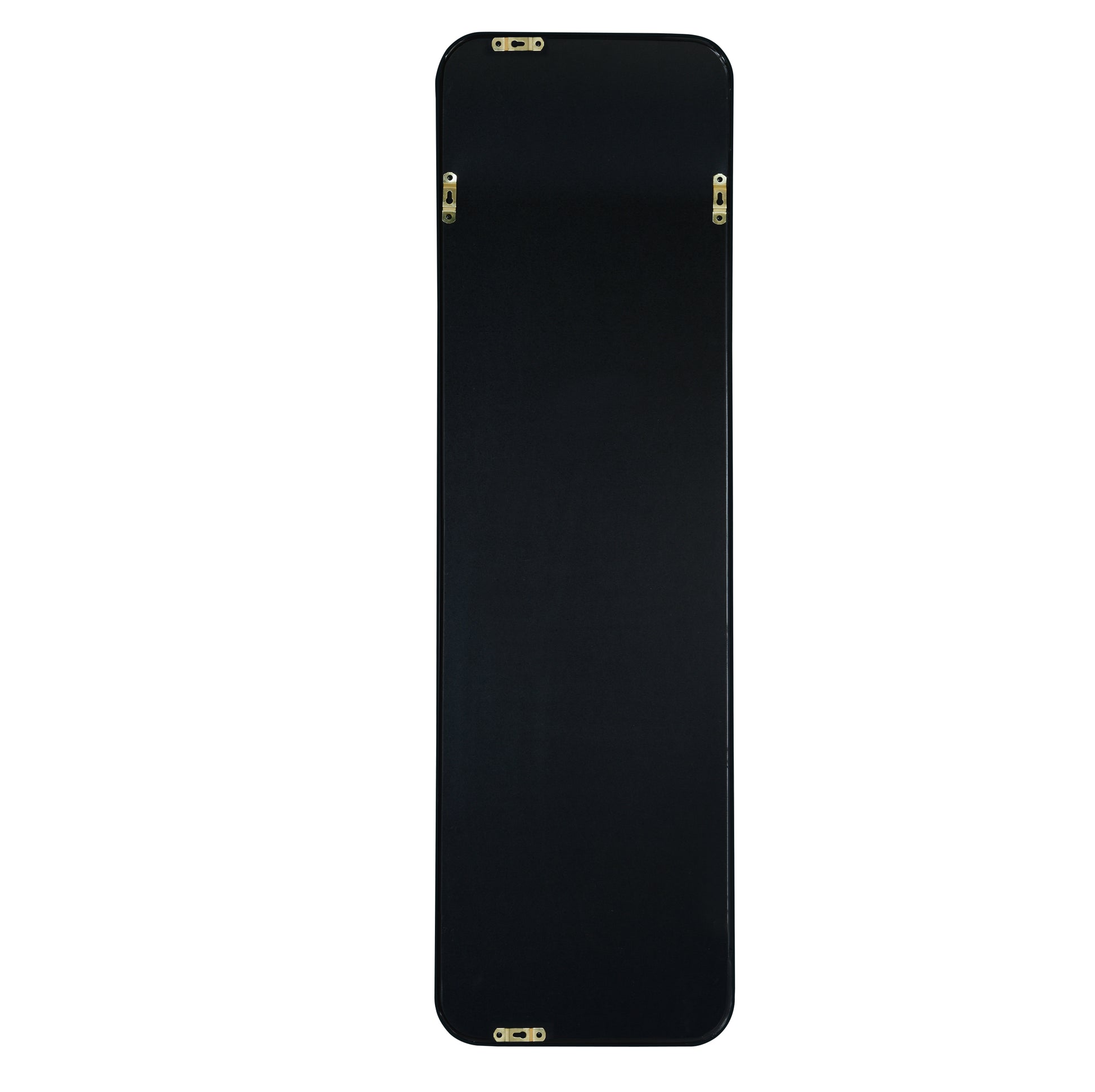 Black 47 X 14In Door Mirror Black Classic Mdf Glass Aluminium Alloy