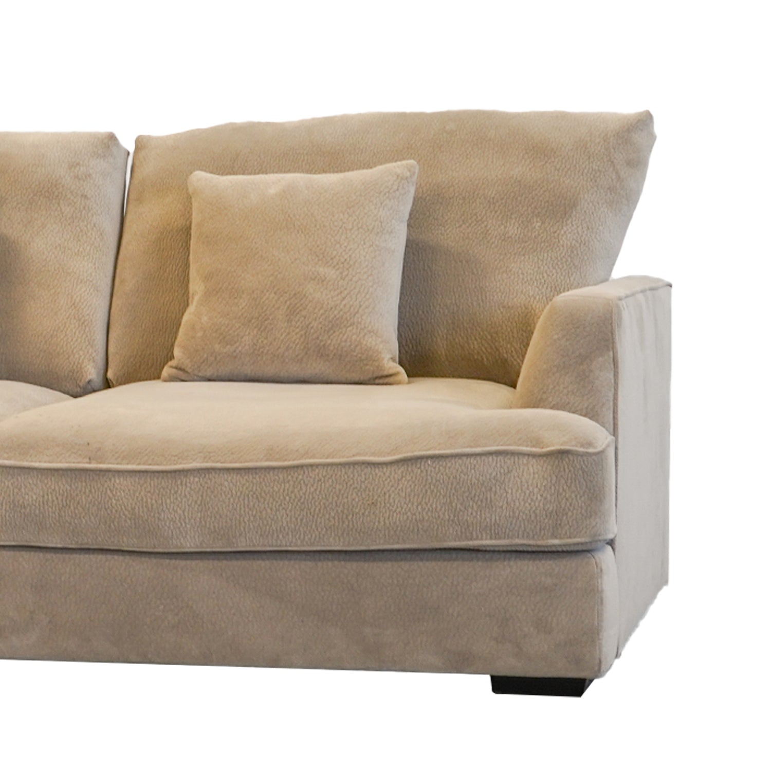 Ashton Beige Down Loveseat Beige Wood Chenille