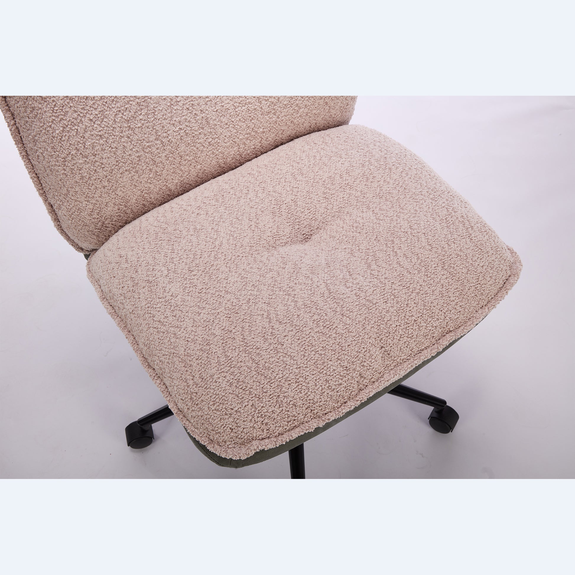 Oversize Seat Cirss Cross Chair With Wheels, Elegant Design Computer Chair, Adjustable Height 360 Rolling Swivel Home Office Chair For Small Space, Dressing Room, Living Room Gray Pink Pink Grey Primary Living Space Casual Foam Pu Leather