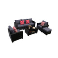 Outdoor Garden Patio Furniture 7 Piece Pe Rattan Wicker Cushioned Sofa Sets And Coffee Table, Patio Furniture Set Outdoor Couch Outdoor Couch Patio Furniture Outdoor Sofa Patio Couch Yes Complete Patio Set Gray Seats 6 Weather Resistant Frame Water