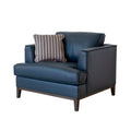 Aspen Navy Top Grain Leather Chair Navy Wood Leather