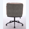 Oversize Seat Cirss Cross Chair With Wheels, Elegant Design Computer Chair, Adjustable Height 360 Rolling Swivel Home Office Chair For Small Space, Dressing Room, Living Room Gray Pink Pink Grey Primary Living Space Casual Foam Pu Leather