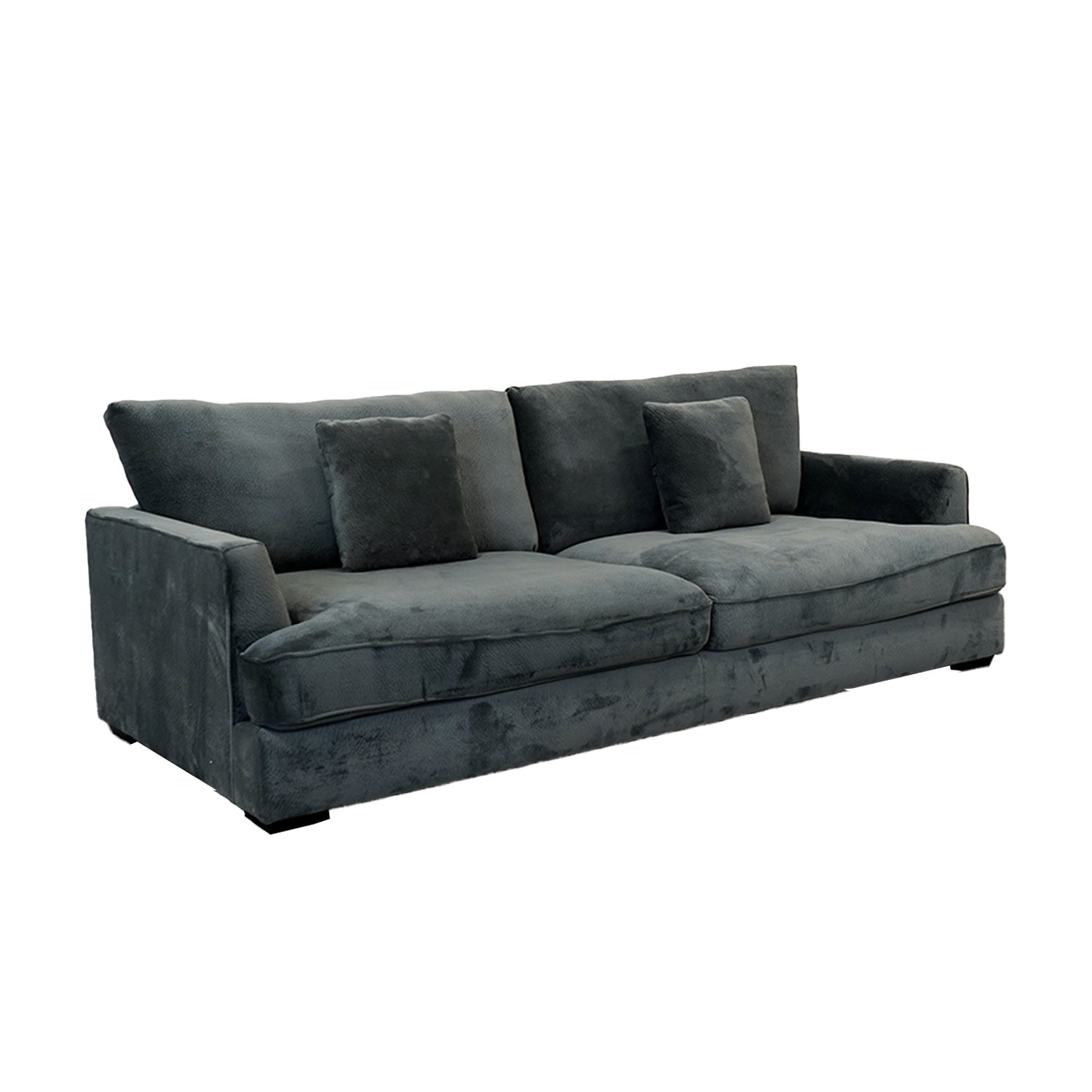 Ashton Grey Down Sofa Grey Wood Chenille 3 Seat