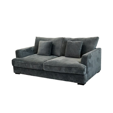 Ashton Grey Down Loveseat Grey Wood Chenille