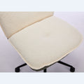 Oversize Seat Cirss Cross Chair With Wheels, Elegant Design Computer Chair, Adjustable Height 360 Rolling Swivel Home Office Chair For Small Space, Dressing Room, Living Room Gray White Dark Gray White Primary Living Space Casual Foam Pu Leather