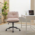 Oversize Seat Cirss Cross Chair With Wheels, Elegant Design Computer Chair, Adjustable Height 360 Rolling Swivel Home Office Chair For Small Space, Dressing Room, Living Room Gray Pink Pink Grey Primary Living Space Casual Foam Pu Leather