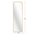 Gold 47 X 14In Door Mirror Golden Classic Mdf Glass Aluminium Alloy