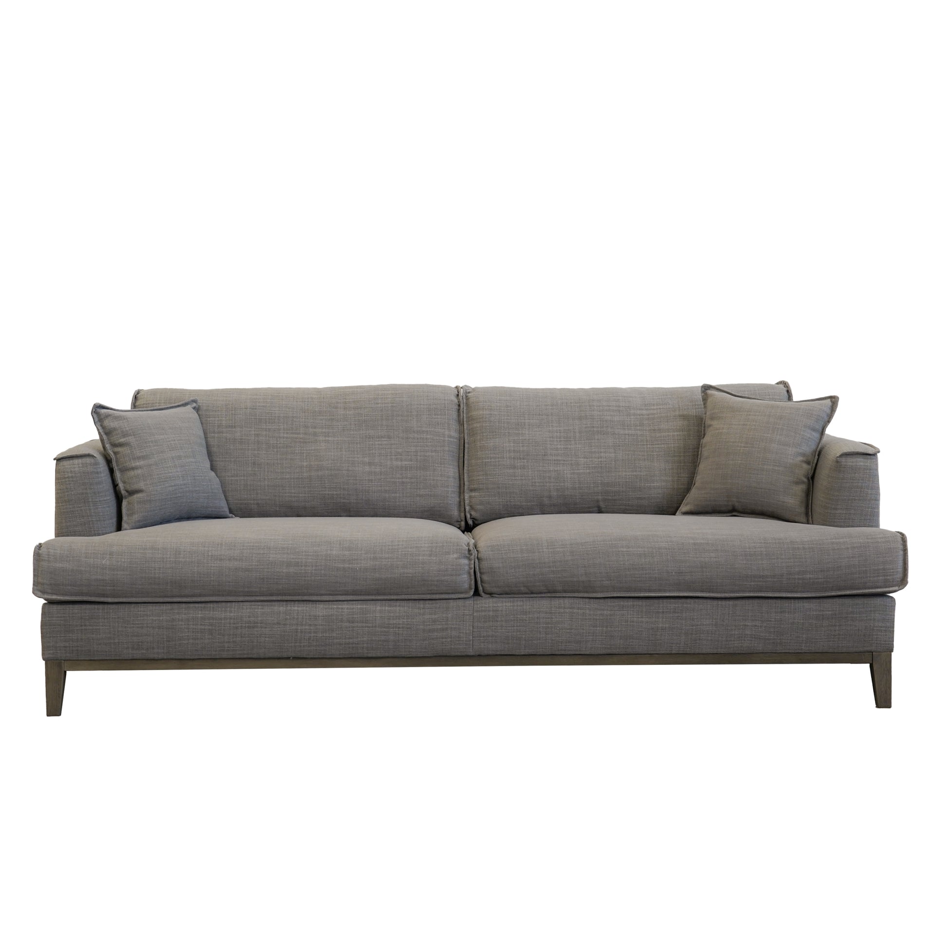 Aspen Grey Linen Sofa Grey Wood Linen 3 Seat