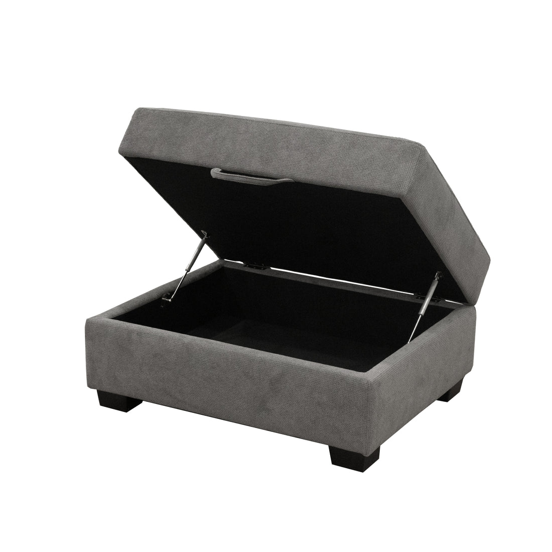 Scottsdale Grey Storage Ottoman Grey Wood Polyester Blend