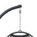 Outdoor Egg Hanging Chair With Stand, Patio Wicker Swing Egg Chair Indoor Swinging Chair Outdoor Hammock Egg Chair Black Gray Rust Resistant Frame Mildew Resistant Cushion Garden & Outdoor Modern Polyester Pe Rattan Iron Waterproof Fabric