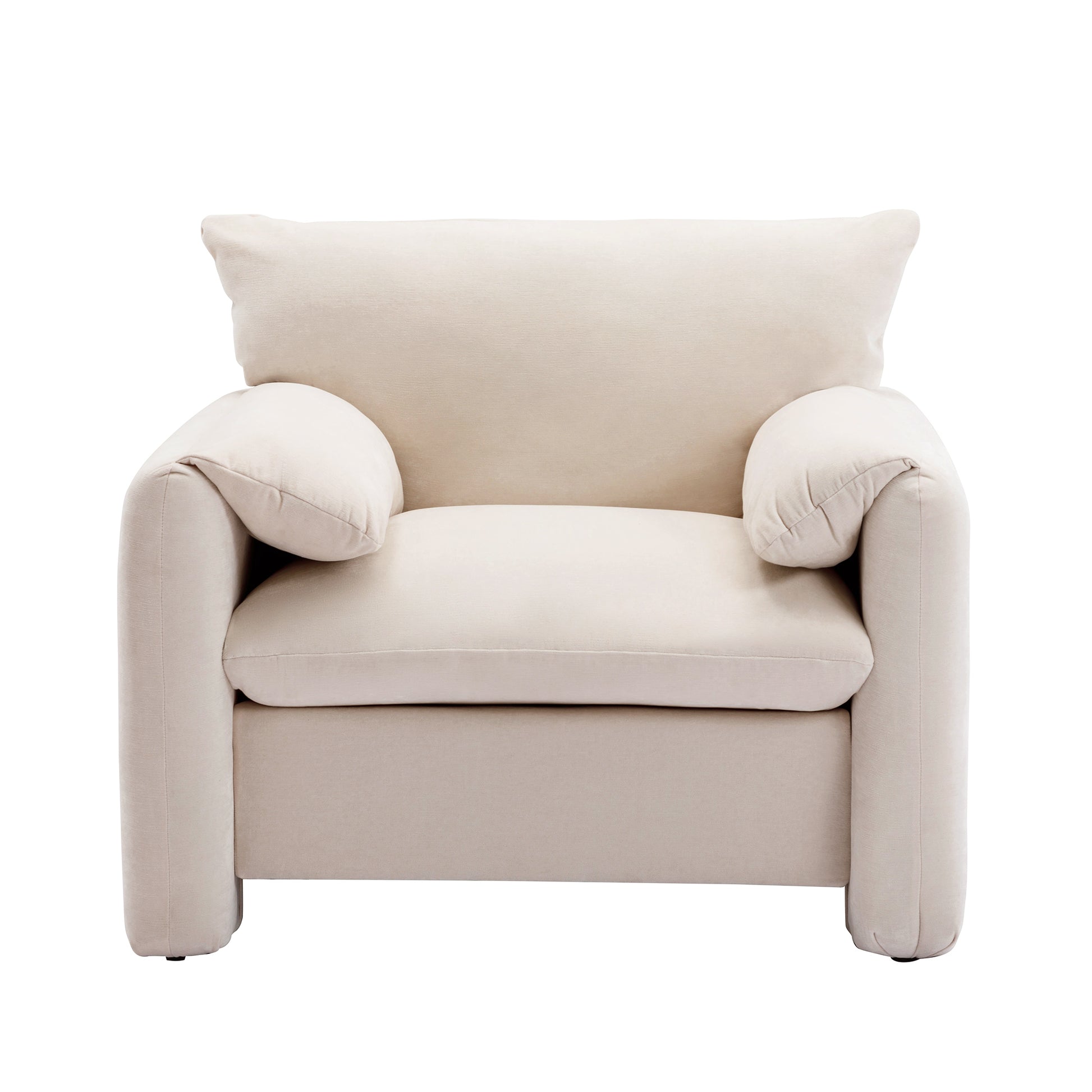 Modern Style Chenille Oversized Armchair Accent Chair Single Sofa Lounge Chair 38.6'' W For Living Room, Bedroom,Cream Cream Chenille